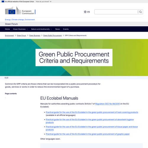 Screenshot of the linked website