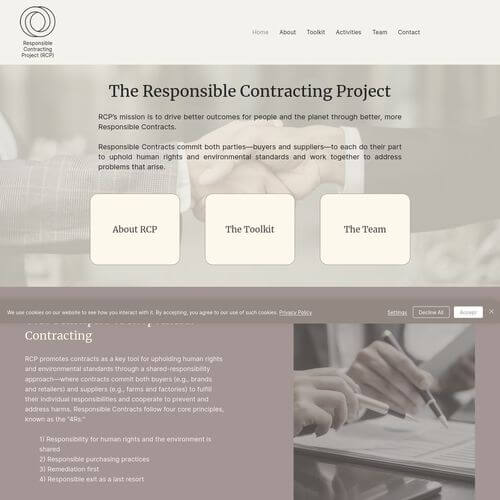 Screenshot of the linked website