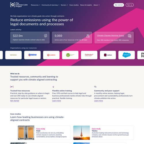 Screenshot of the linked website